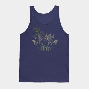 Wild Grasses & Pollen on Aubergine Tank Top